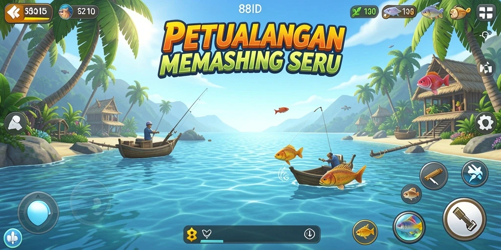 Screenshot gameplay 88ID menampilkan pengalaman memancing yang seru.