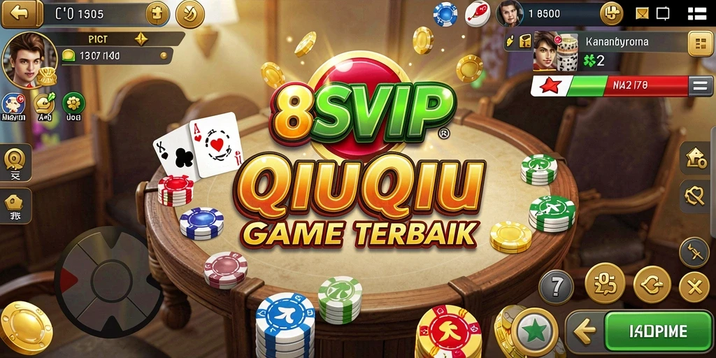 Screenshot gameplay seru dari 8SVIP yang menampilkan aksi QiuQiu.