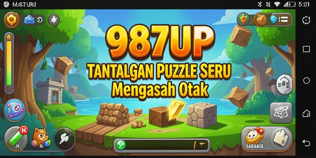 Tampilan gameplay menantang dari 987UP dengan teka-teki seru.