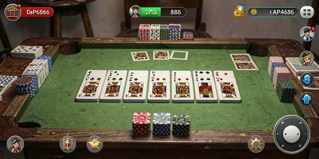 Screenshot gameplay AP686 menampilkan aksi seru permainan Domino.