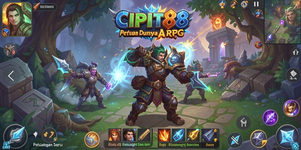 Tampilan gameplay seru di CIPIT88 dengan pertarungan epik.