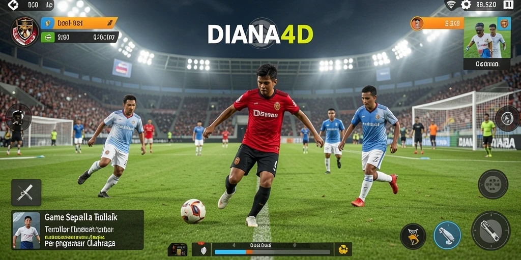 Tampilan gameplay sepak bola yang seru dan mendebarkan di DIANA4D.