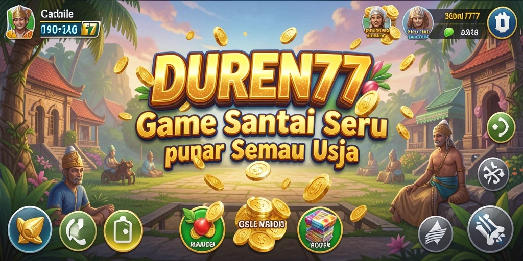 Screenshot DUREN777 menampilkan gameplay yang ceria dan interaktif.