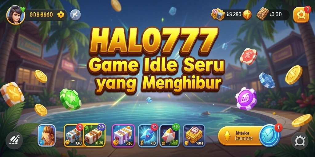 Screenshot HALO777 menampilkan karakter dalam mode Idle yang aktif.