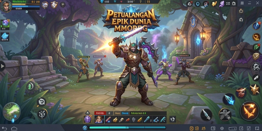 Tangkapan layar gameplay ID098 yang menunjukkan aksi seru dalam pertempuran MMORPG.
