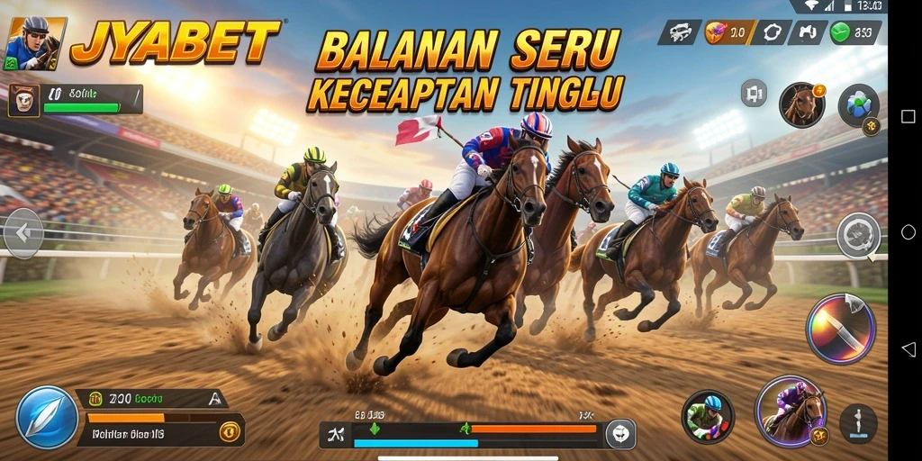 Screenshot dari gameplay seru JAYABET yang menampilkan balapan cepat.