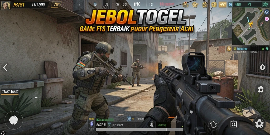 Screenshot gameplay JEBOLTOGEL menampilkan aksi tembak-menembak yang intens.
