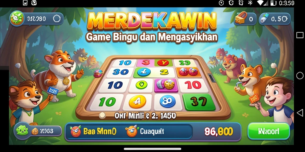 Tampilan seru gameplay Bingo MERDEKAWIN yang menarik.