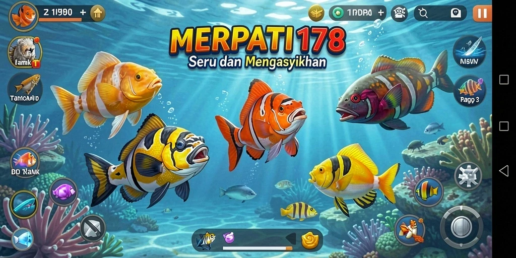 Tampilan gameplay Tembak Ikan yang mendebarkan di MERPATI178.