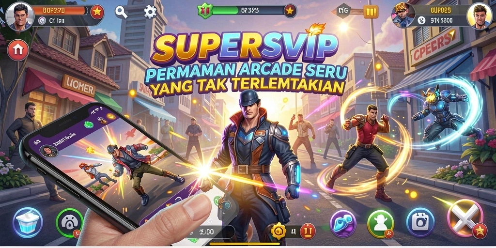 Tampilan gameplay seru dari SUPERSVIP yang penuh dengan tantangan.
